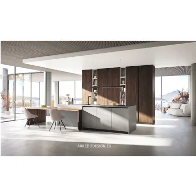Cucina con isola in melaminico altri colori Q01 a prezzo ribassato