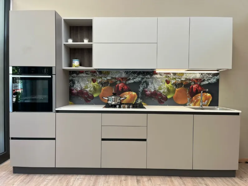 Cucina tortora design lineare Cucina ardue light brown Ar-due scontata
