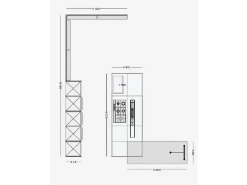 Cucina Alma 04 design grigia Arredo3 con penisola scontata 30%
