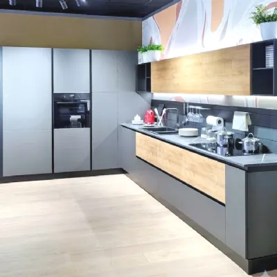 Cucina ad angolo in melaminico altri colori Rio a prezzo ribassato