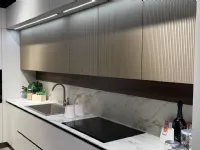 Cucina Mobilturi moderna ad angolo grigia in melaminico Pop