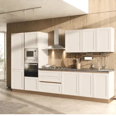 Cucina lineare moderna bianca Artigianale Luisa a soli 3600 Euro