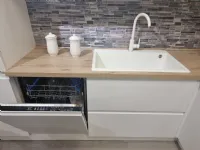 Cucina Artigianale moderna lineare bianca in polimerico opaco Kjelly