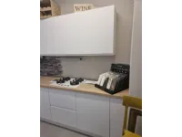 Cucina Artigianale moderna lineare bianca in polimerico opaco Kjelly