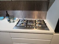Cucina lineare in polimerico opaco bianca Kjelly a prezzo ribassato