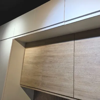 Cucina lineare in polimerico opaco bianca Kjelly a prezzo ribassato