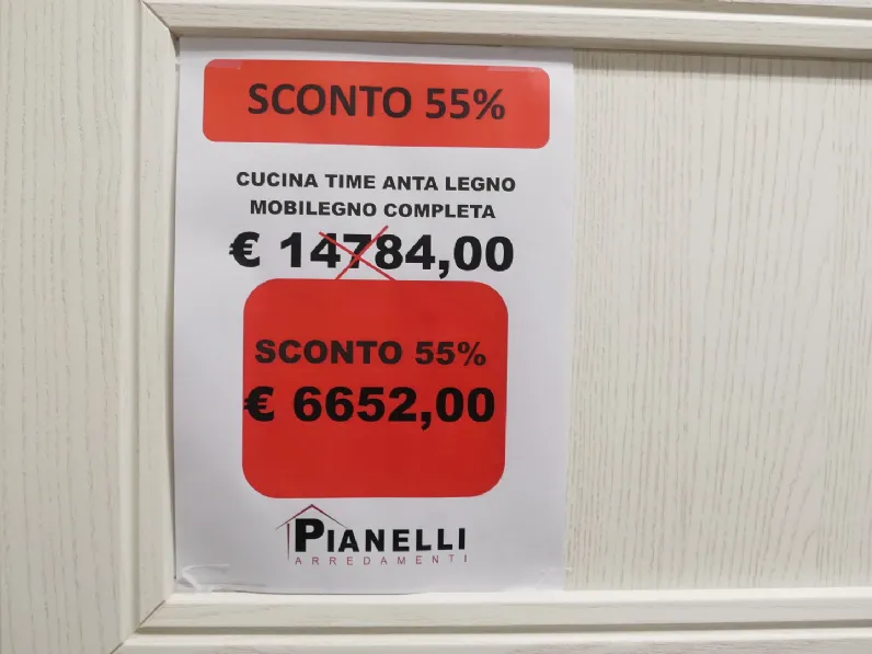 Cucina ad angolo in legno rovere chiaro Time a prezzo ribassato