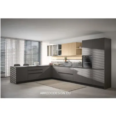 Cucina Prima cucine moderna ad angolo altri colori in melaminico Zoe