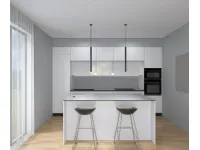 Cucina con isola in hpl bianca Cucinamarmi a prezzo ribassato