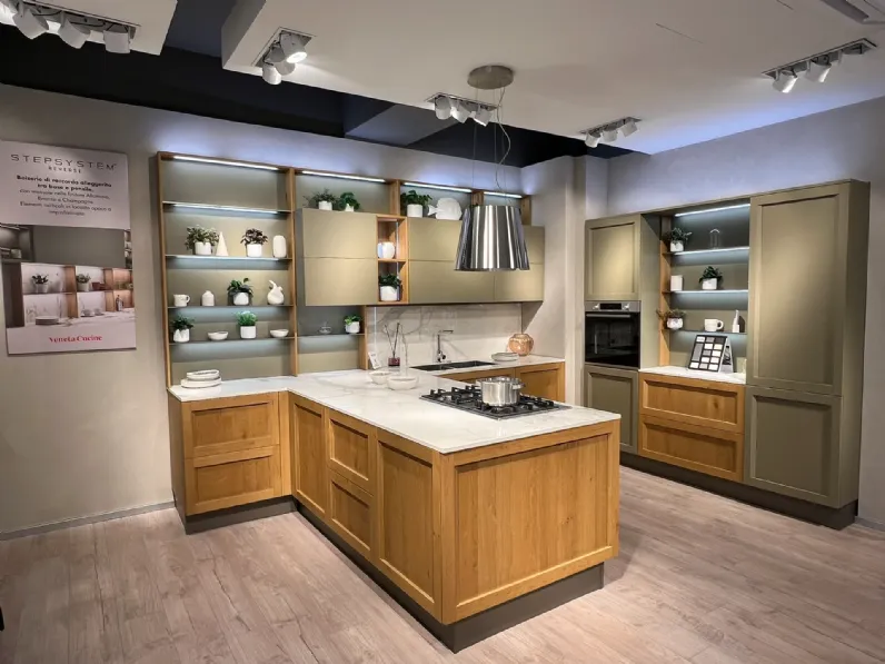 Cucina con penisola moderna altri colori Veneta cucine Milano  a soli 22411 Euro