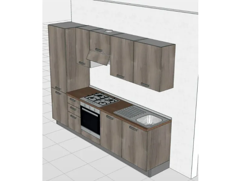 Cucina grigia moderna lineare Angela Giannei in Offerta Outlet