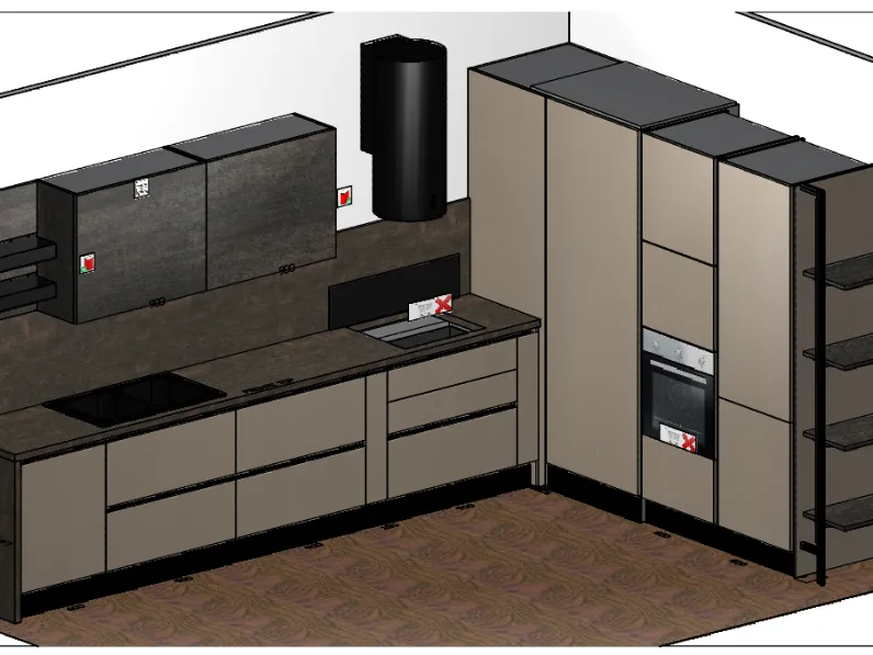 Cucina tortora moderna lineare Imab Pet 70 a soli 8200