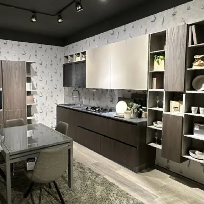 Cucina lineare moderna rovere moro Mobilturi Zen  a soli 9800