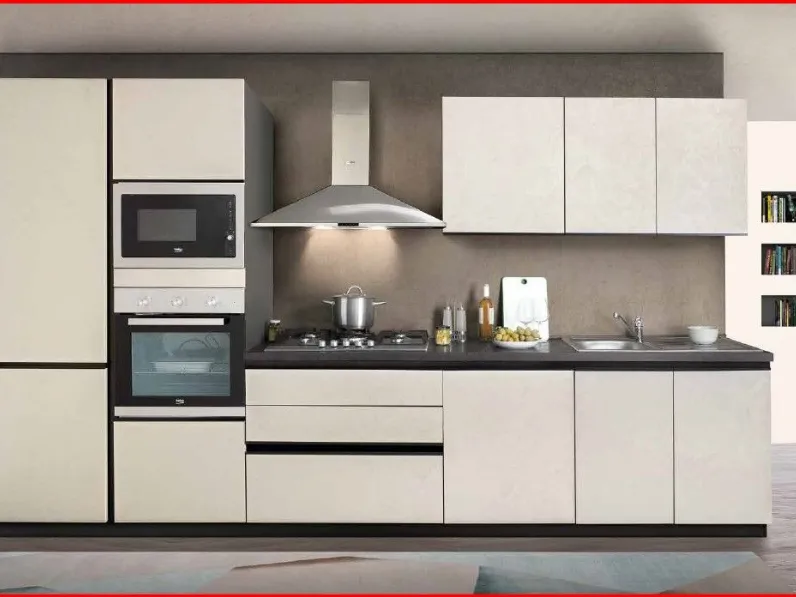 Cucina bianca moderna lineare Zoe Artigianale a soli 3450 Euro