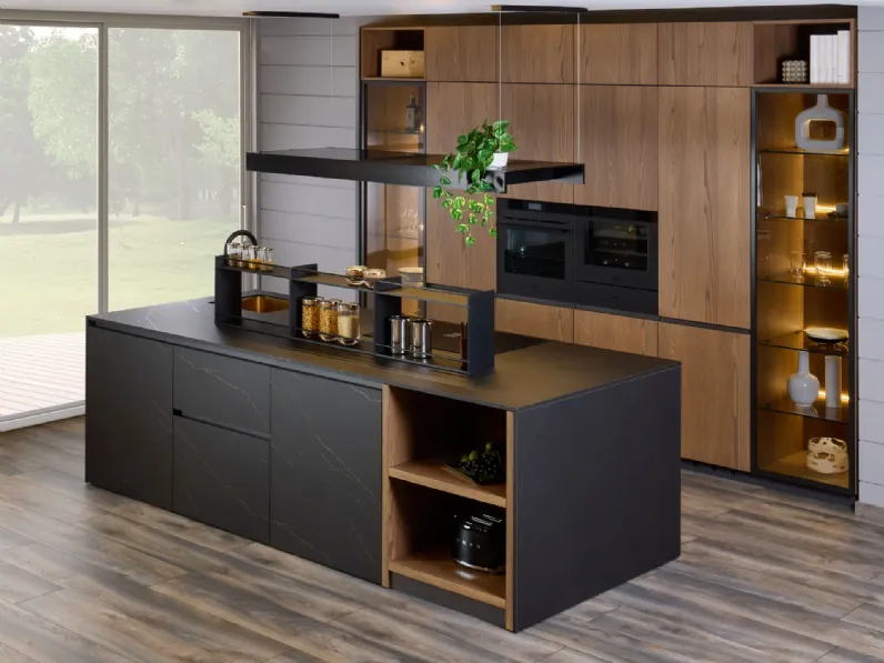 Cucina con isola in hpl altri colori Numa six 01 outlet a prezzo scontato