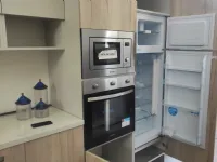 Cucina lineare in laminato materico rovere chiaro Aurora a prezzo scontato