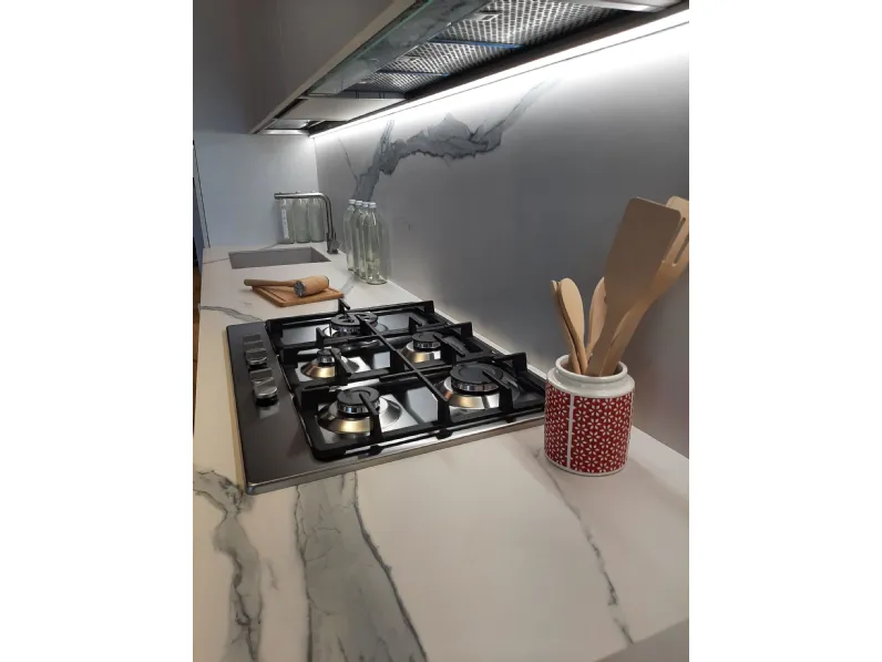 Cucina grigia moderna lineare Domino Prima cucine a soli 8780 Euro