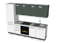 Cucina Ar-due moderna lineare bianca in laminato materico Easy