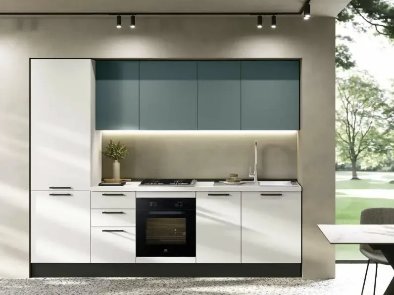 Cucina Ar-due moderna lineare bianca in laminato materico Easy