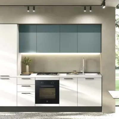 Cucina Ar-due moderna lineare bianca in laminato materico Easy