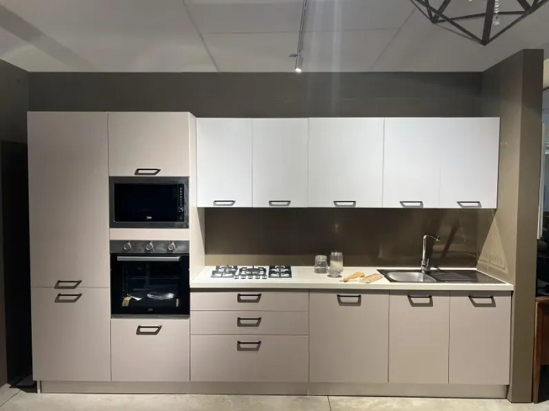 Cucina Sandy moderna tortora Mobilturi lineare scontata 38%