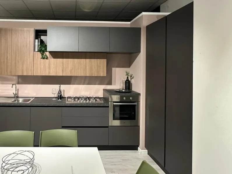 Cucina lineare in melaminico a prezzo scontato 55%