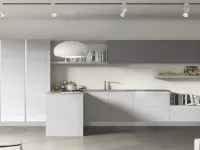 Cucina bianca moderna ad angolo Abuc Essebi in offerta