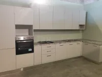Cucina grigia moderna ad angolo Creta Ar-due in Offerta Outlet