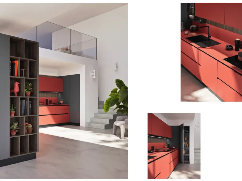 Cucina Ar-due moderna ad angolo altri colori in laminato materico Easy