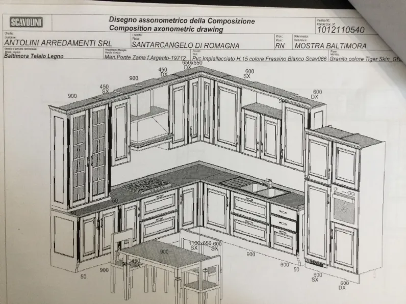 Cucina ad angolo classica Baltimora  Scavolini a prezzo scontato