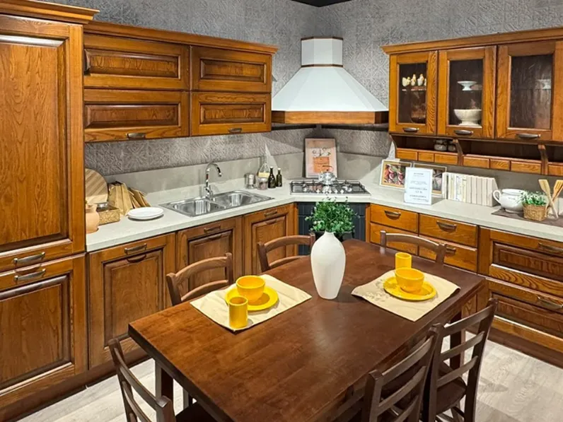 Cucina La casa moderna classica ad angolo noce in legno Panera