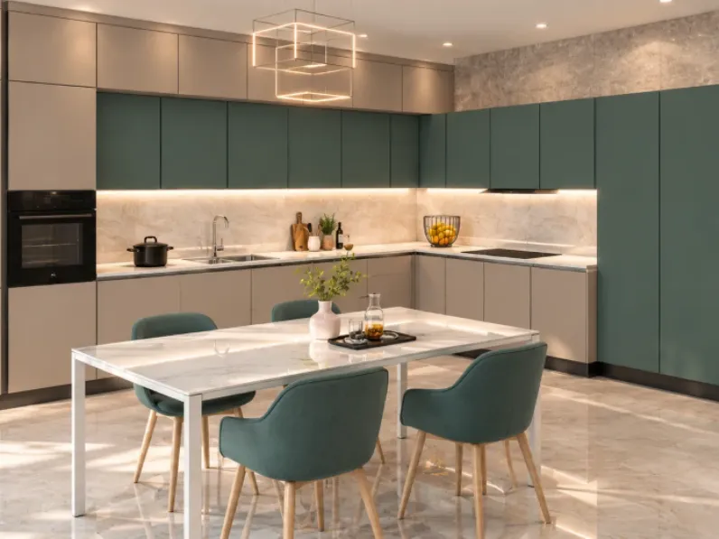 Cucina ad angolo in laccata opaco a prezzo ribassato 40%