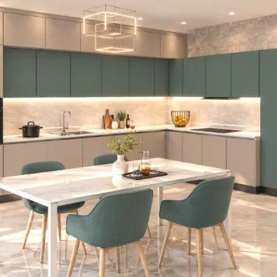 Cucina ad angolo in laccata opaco altri colori Cucina time composizione 6 a prezzo scontato