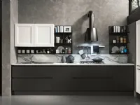 Cucina ad angolo in laccato opaco grigio Componibile a prezzo ribassato