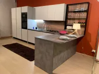Cucina ad angolo in laminato materico bianca Kali a prezzo scontato