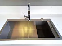 Cucina Fiorella sole design azzurra Arrex ad angolo scontata 67%