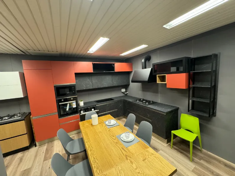 Cucina a PREZZI OUTLET in laminato materico Febal -55%
