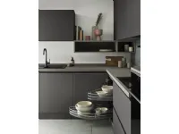 Cucina ad angolo in laminato materico antracite Sky a prezzo ribassato