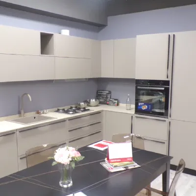 Cucina grigia design ad angolo Modula Febal scontata