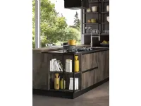 Cucina ad angolo in laminato materico grigio Cucina  moderna industrial line fusion in offerta  a prezzo scontato