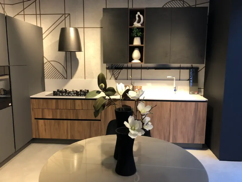 Cucina noce industriale ad angolo Lube cucine Immagina plus  a soli 5950