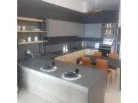 Cucina ad angolo in laminato materico rovere chiaro Domino a prezzo scontato
