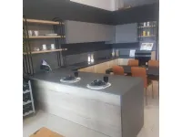 Cucina ad angolo in laminato materico rovere chiaro Domino a prezzo scontato