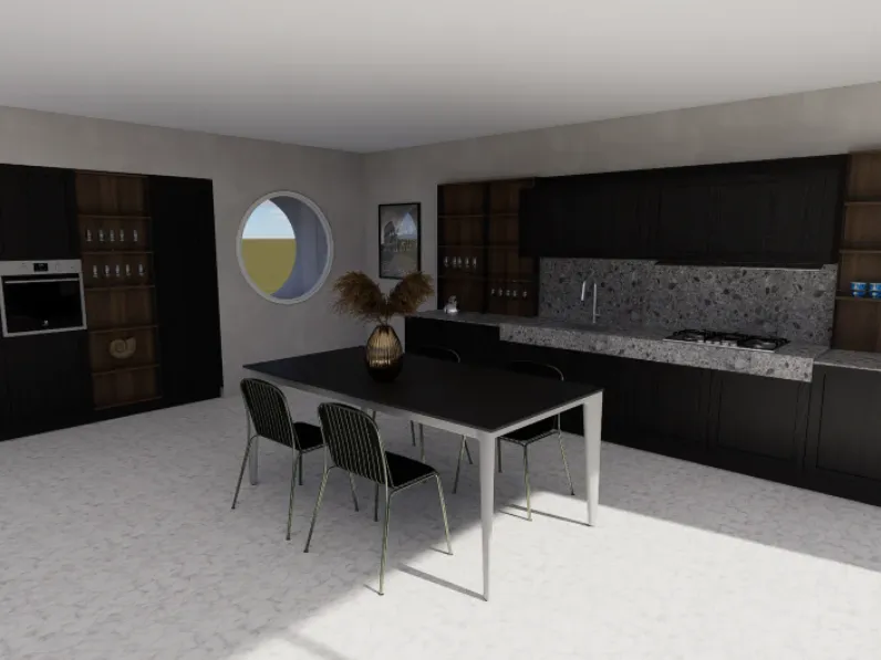 Cucina Arredo3 moderna ad angolo rovere moro in laminato materico Cucina alma composizione 5
