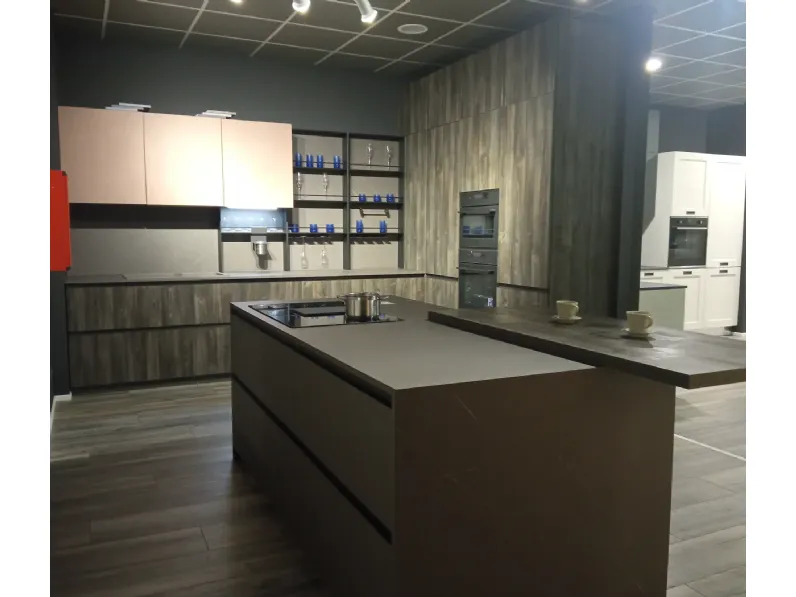 Cucina a PREZZI OUTLET in laminato materico Arrex -66%