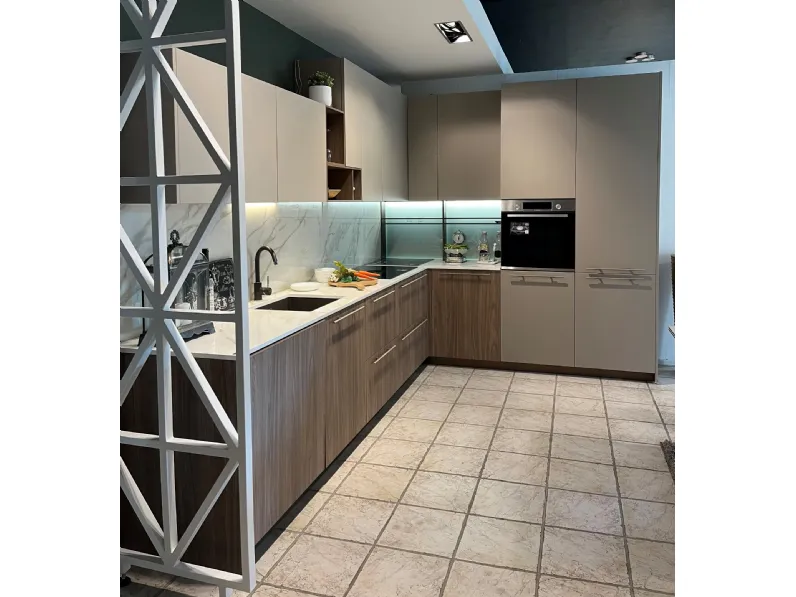 Cucina a PREZZI OUTLET in laminato opaco Stosa -20%