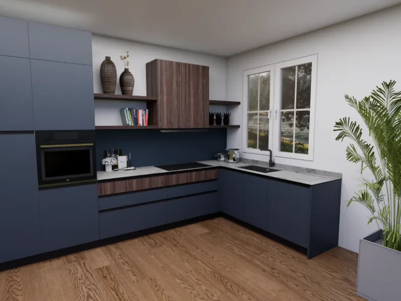 Cucina blu moderna ad angolo Cucina kali composizione 15 Arredo3 a soli 7200 Euro