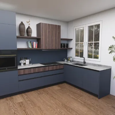 Cucina ad angolo in laminato opaco a prezzo scontato 40%