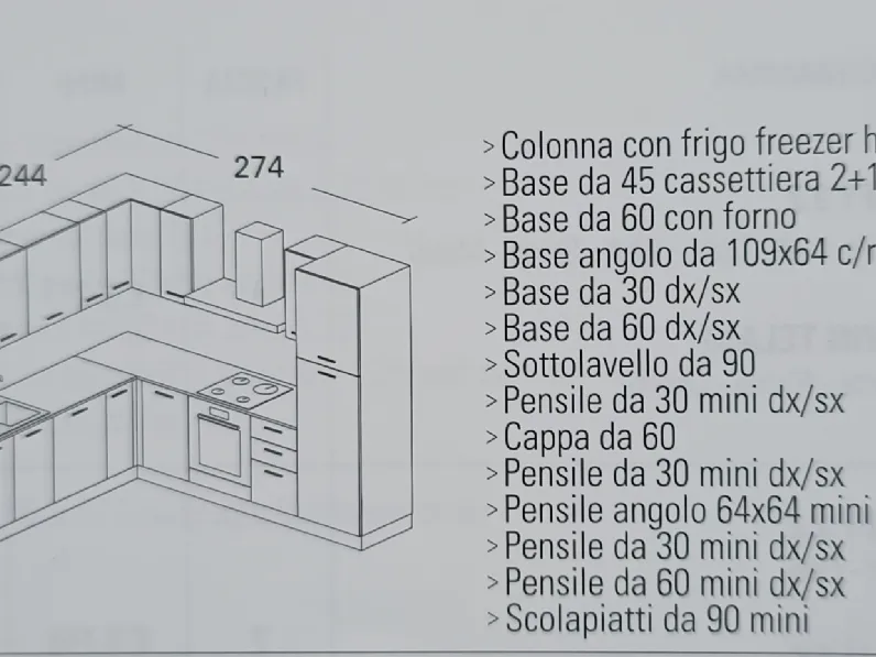 Cucina Loft angolo ad angolo Arrex con uno sconto imperdibile