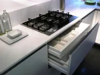 Cucina ad angolo in laminato opaco bianca Copatlife 2.1 anta maniglia board a prezzo ribassato